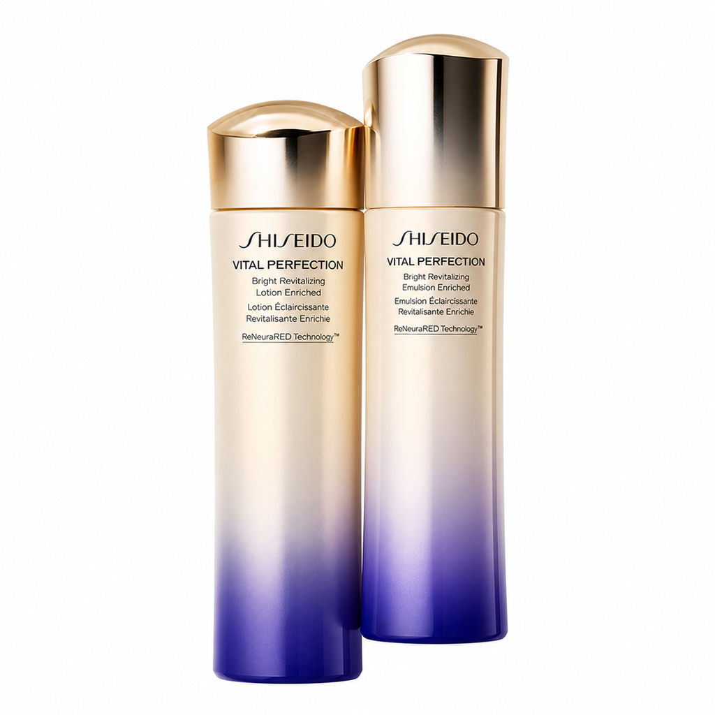 (BEST DEAL) Shiseido Vital Perfection Bright Revitalizing Lotion 75ml + Emulsion 30ml Set